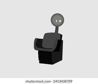 Realistic hairdryer chair for hairdresser salon, barbershop or home usage. Electric barber tool for drying hair and hairdo isolated on light grey background vector illustration.