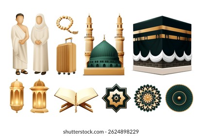 Conjunto de Elementos originales realistas de Hajj
