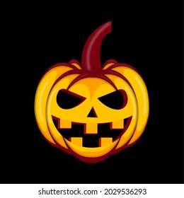 Realistic Halloween pumpkin vector art illustration