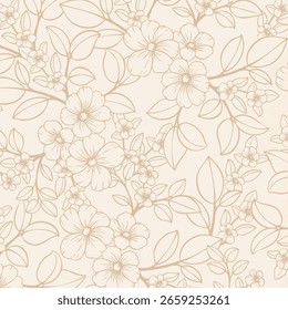 Realistic hand draw floral pattern background