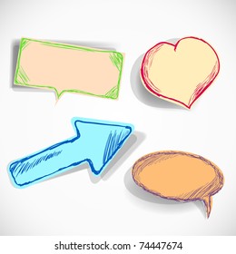 Realistic hand drawn labels. Vector.