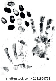 Realistic Hand And Finger print ink art finger mark Hand printed vector