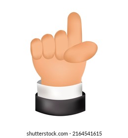 Realistic hand gesture icon. Vector illustration
