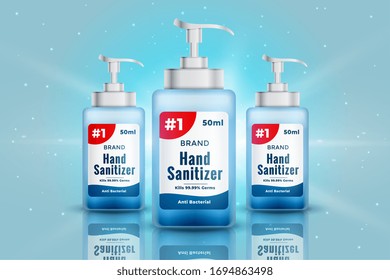 Realistic Hand Sanitizer Bottle Mockup Concept Design