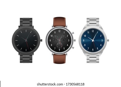 Realistic hand watch vector illustration isolated on white background