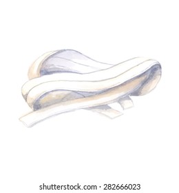 Realistic hand-drawn watercolor illustration noodles isolated on white background