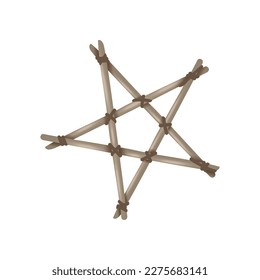 Realistic handmade voodoo occult pentagram star vector illustration