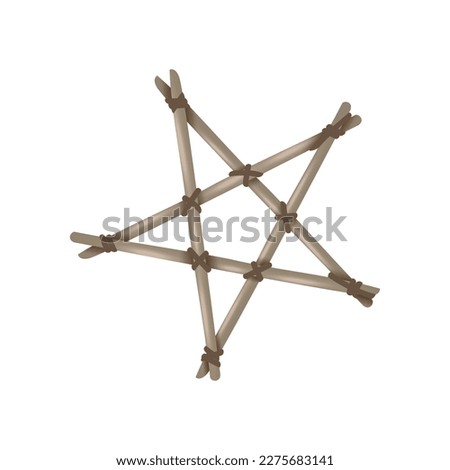 Realistic handmade voodoo occult pentagram star vector illustration