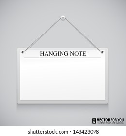 Realistic hanging empty advertisement canvas, panel, billboard, banner. Design element