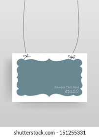 Realistic hanging empty advertisement canvas, panel, billboard, banner (Vector Eps10) 