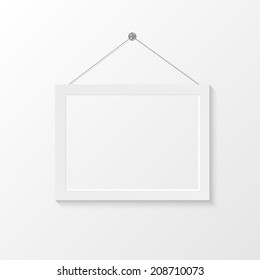 Realistic hanging empty advertisement sign vector illustration
