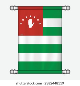 Realistic hanging flag of ABKHAZIA pennant