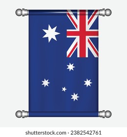 Realistic hanging flag of AUSTRALIA pennant