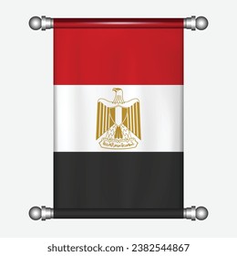 Realistic hanging flag of EGYPT pennant