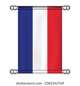 Realistic hanging flag of France pennant