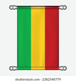 Realistic hanging flag of MALI pennant