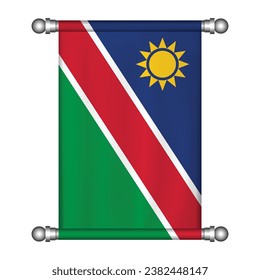 Realistische Hängeflagge der NAMIBIA 
 Pfennig