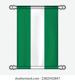 Realistic hanging flag of NIGERIA pennant