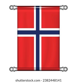 Realistic hanging flag of Norway pennant pennant