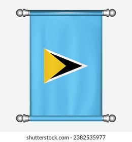 Realistic hanging flag of SAINT LUCIA pennant