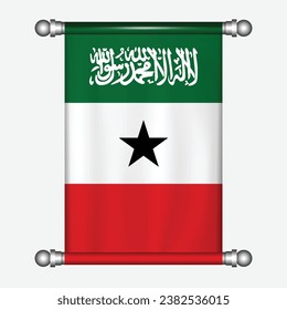 Realistic hanging flag of Somaliland pennant