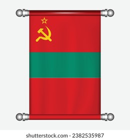 Realistic hanging flag of TRANSINSTRIA FASO pennant