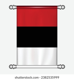 Realistic hanging flag of YEMEN  pennant