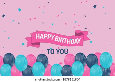 Realistic happy birthday background. Vector illustration