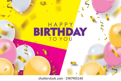 Realistische Happy Birthday-Hintergrund-Vektorgrafik