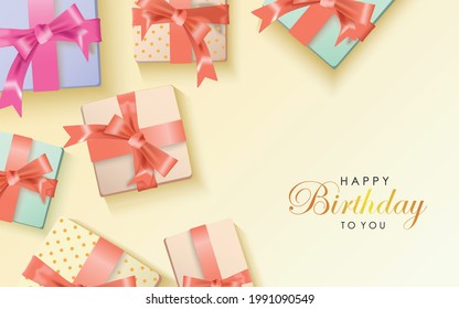 Realistic Happy Birthday Background Vector Illustration
