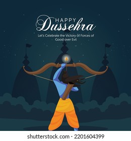 Realistic happy dussehra traditional festival banner design.