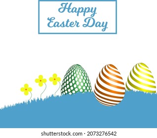 Día de Pascua feliz y realista con el concepto de diseño de óvulos de Pascua