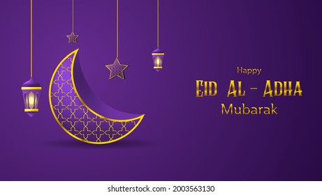 realistic happy eid al-adha mubarak background
