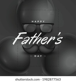 realistic happy fathers day black background