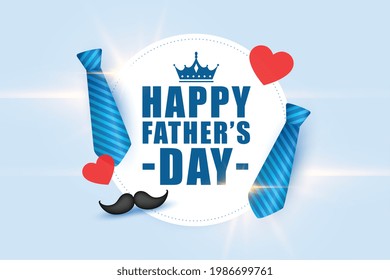realistic happy fathers day greeting with hearts