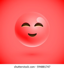 Realistic happy smiley, vector illustration