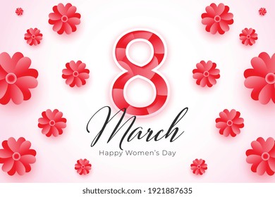 realistic happy women's day beautiful  greeting