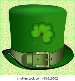Realistic hat with a shamrock, St. Patrick's Day, clover
