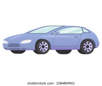 Realistic hatchback car.  Realistic vector illustration.Isolated on a white background.Vehicle front view.  Vehicle side view.