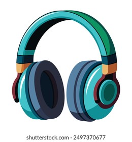 Realistic headphone on white background