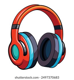 Realistic headphone on white background