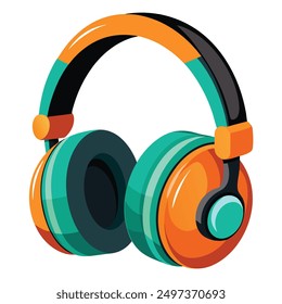 Realistic headphone on white background