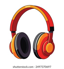 Realistic headphone on white background