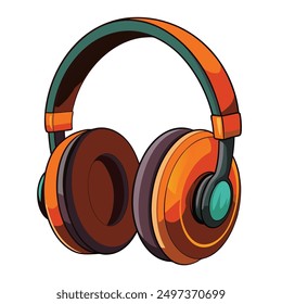 Realistic headphone on white background