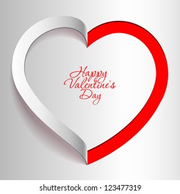 Realistic Heart cut out of paper. Valentine's day or Wedding vector background