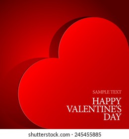 Realistic Heart cut out of paper. Valentine's day or Wedding vector background