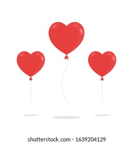 Realistic Heart Love Balloon Vector