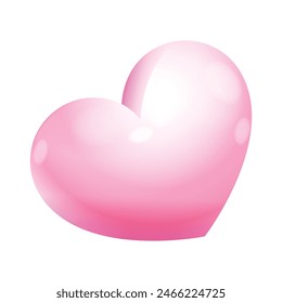 Realistic heart shape balloon on white background