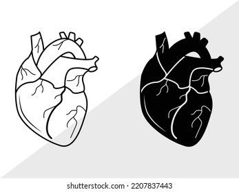 Realistic Heart SVG Printable Vector Illustration
