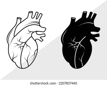 Realistic Heart SVG Printable Vector Illustration